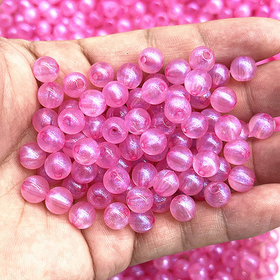 Νέα σειρά 8/10/12 mm διαφάνειας Golden Powder Στρογγυλές Ακρυλικές Χαλαρές Χάντρες για Αξεσουάρ Βραχιόλια Diy Κατασκευής Κοσμημάτων