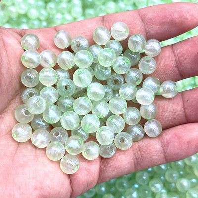 Νέα σειρά 8/10/12 mm διαφάνειας Golden Powder Στρογγυλές Ακρυλικές Χαλαρές Χάντρες για Αξεσουάρ Βραχιόλια Diy Κατασκευής Κοσμημάτων