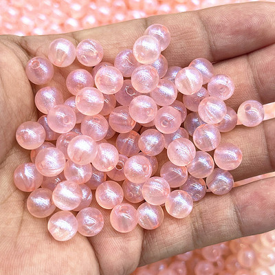 Νέα σειρά 8/10/12 mm διαφάνειας Golden Powder Στρογγυλές Ακρυλικές Χαλαρές Χάντρες για Αξεσουάρ Βραχιόλια Diy Κατασκευής Κοσμημάτων