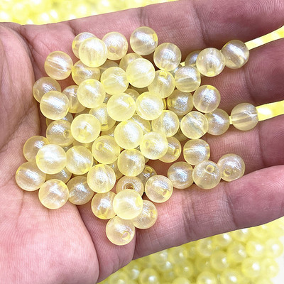 Νέα σειρά 8/10/12 mm διαφάνειας Golden Powder Στρογγυλές Ακρυλικές Χαλαρές Χάντρες για Αξεσουάρ Βραχιόλια Diy Κατασκευής Κοσμημάτων