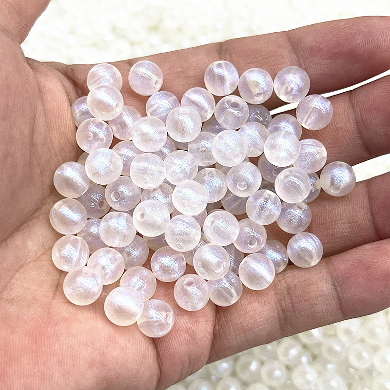 Νέα σειρά 8/10/12 mm διαφάνειας Golden Powder Στρογγυλές Ακρυλικές Χαλαρές Χάντρες για Αξεσουάρ Βραχιόλια Diy Κατασκευής Κοσμημάτων