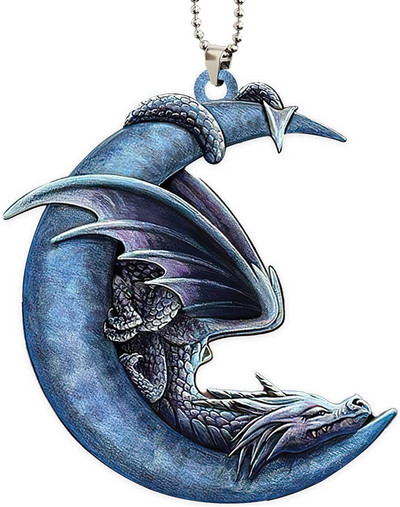 2023 Νέο μενταγιόν καθρέφτη αυτοκινήτου Blue Dragon Rose Κρεμάστρα αυτοκινήτου Αστεία αξεσουάρ φτερού αυτοκινήτου για αξεσουάρ αυτοκινήτου