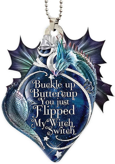 2023 Νέο μενταγιόν καθρέφτη αυτοκινήτου Blue Dragon Rose Κρεμάστρα αυτοκινήτου Αστεία αξεσουάρ φτερού αυτοκινήτου για αξεσουάρ αυτοκινήτου