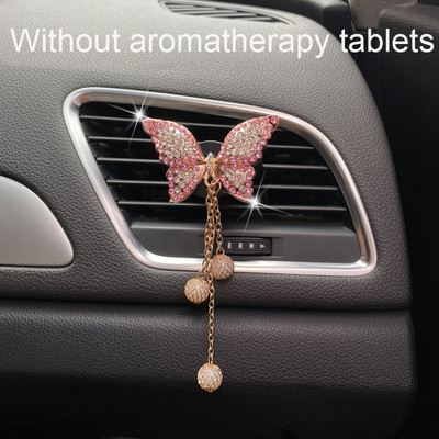Butterfly auto õhuventiili klamber õhuvärskendaja autode sisekujundus õhu väljalaskeava Bling Diamond Butterfly autotarvikud interjöör naisele