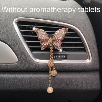 Butterfly auto õhuventiili klamber õhuvärskendaja autode sisekujundus õhu väljalaskeava Bling Diamond Butterfly autotarvikud interjöör naisele