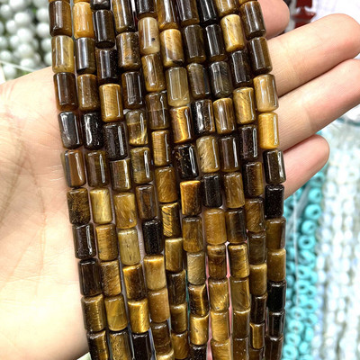 Looduslikust kivist silinder türkiissinised ahhaatid jades tiigrisilm lahtised helmed ehete valmistamiseks DIY käevõru kaelakee tarvikud