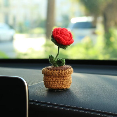 UUED armsad potitaimed heegeldatud autokorvi kaunistused auto keskkonsooli tahavaatepeegli kaunistused autotarvikutele