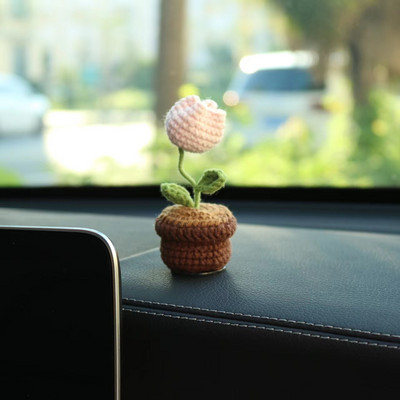 UUED armsad potitaimed heegeldatud autokorvi kaunistused auto keskkonsooli tahavaatepeegli kaunistused autotarvikutele