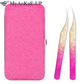 Τσιμπιδάκια επέκτασης βλεφαρίδων Ice Flower Design and Shiny Tweezers Θήκη αποθήκευσης Organizer Box Set Lash Tool Makeup Supplies