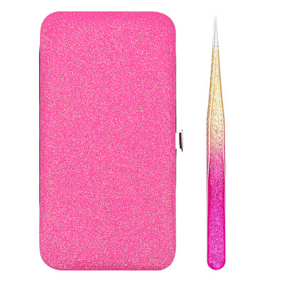 Τσιμπιδάκια επέκτασης βλεφαρίδων Ice Flower Design and Shiny Tweezers Θήκη αποθήκευσης Organizer Box Set Lash Tool Makeup Supplies