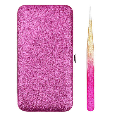 Τσιμπιδάκια επέκτασης βλεφαρίδων Ice Flower Design and Shiny Tweezers Θήκη αποθήκευσης Organizer Box Set Lash Tool Makeup Supplies