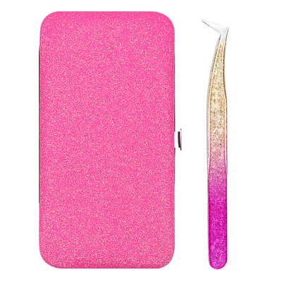 Τσιμπιδάκια επέκτασης βλεφαρίδων Ice Flower Design and Shiny Tweezers Θήκη αποθήκευσης Organizer Box Set Lash Tool Makeup Supplies