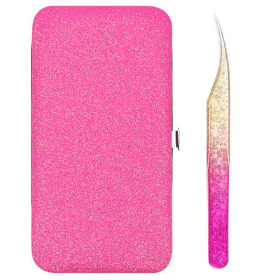 Τσιμπιδάκια επέκτασης βλεφαρίδων Ice Flower Design and Shiny Tweezers Θήκη αποθήκευσης Organizer Box Set Lash Tool Makeup Supplies