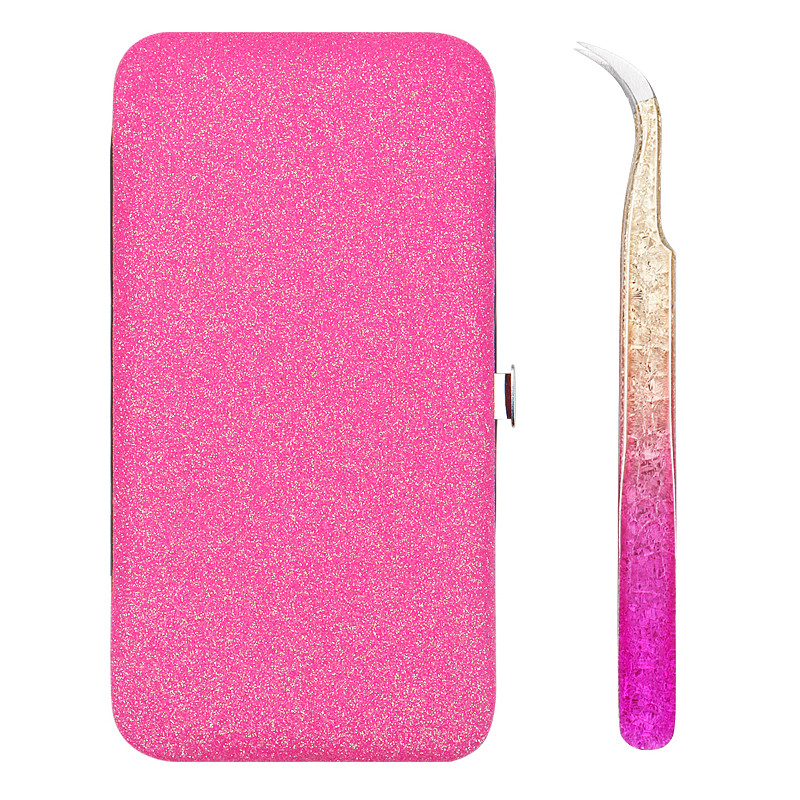 Τσιμπιδάκια επέκτασης βλεφαρίδων Ice Flower Design and Shiny Tweezers Θήκη αποθήκευσης Organizer Box Set Lash Tool Makeup Supplies