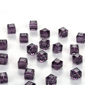 7,5 мм квадратни мъниста Кристални стъклени мъниста Аксесоари за изработка на бижута, Стъклени мъниста с квадратна форма на кристален куб. 30 бр./лот