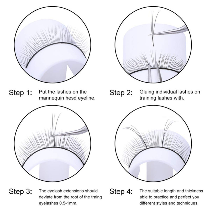 Εργαλεία διδασκαλίας επέκτασης βλεφαρίδων για αρχάριους Εξασκηθείτε στις ψεύτικες βλεφαρίδες Κόλλα θήκης ταινίας μανεκέν Δίσκος κεφαλών