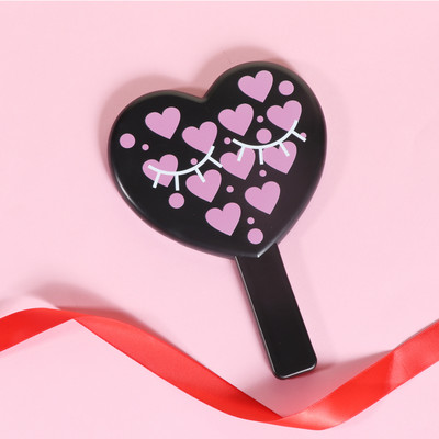 RISI širdies formos kosmetinis veidrodis SPA salonas kompaktiškas veidrodinis makiažo veidrodis blakstienų priauginimui kosmetinis veidrodis su rankena