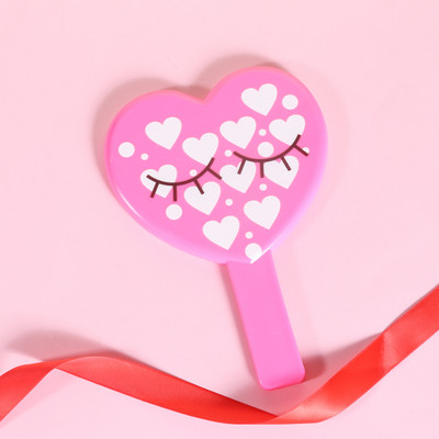 RISI širdies formos kosmetinis veidrodis SPA salonas kompaktiškas veidrodinis makiažo veidrodis blakstienų priauginimui kosmetinis veidrodis su rankena