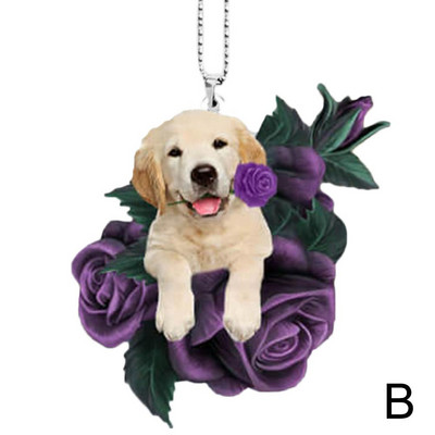 Armsa kutsikakoera tahavaatepeegli ripatsiga koera kaunistus auto auto jaoks lemmiklooma kutsika rippuv kaunistus võtmehoidja ripats S2M7