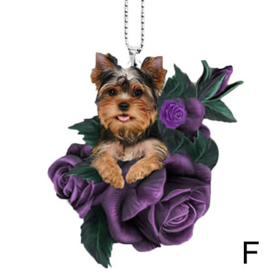 Armsa kutsikakoera tahavaatepeegli ripatsiga koera kaunistus auto auto jaoks lemmiklooma kutsika rippuv kaunistus võtmehoidja ripats S2M7