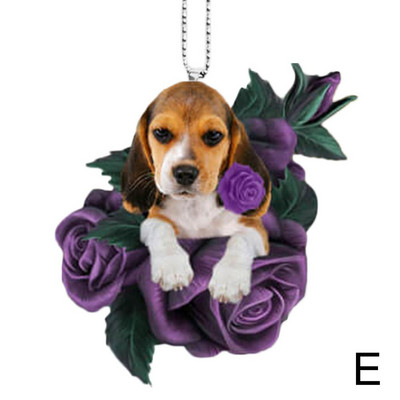 Armsa kutsikakoera tahavaatepeegli ripatsiga koera kaunistus auto auto jaoks lemmiklooma kutsika rippuv kaunistus võtmehoidja ripats S2M7