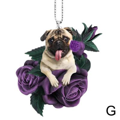 Armsa kutsikakoera tahavaatepeegli ripatsiga koera kaunistus auto auto jaoks lemmiklooma kutsika rippuv kaunistus võtmehoidja ripats S2M7