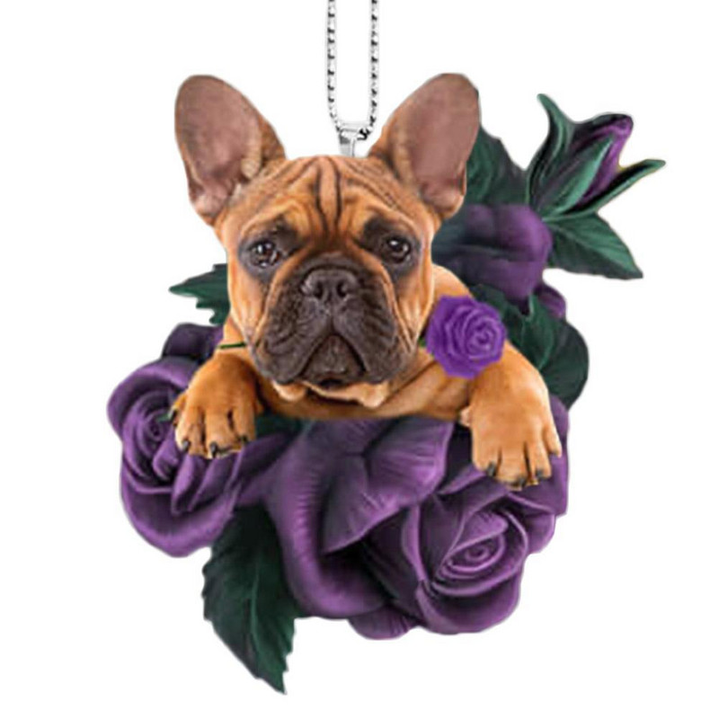 Armsa kutsikakoera tahavaatepeegli ripatsiga koera kaunistus auto auto jaoks lemmiklooma kutsika rippuv kaunistus võtmehoidja ripats S2M7