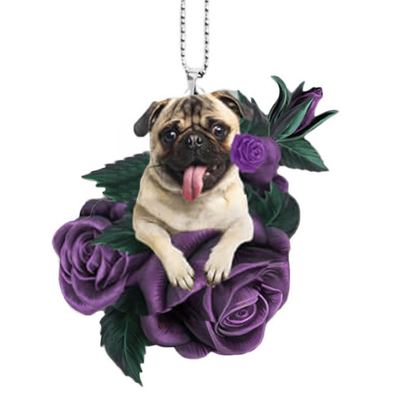 Armsa kutsikakoera tahavaatepeegli ripatsiga koera kaunistus auto auto jaoks lemmiklooma kutsika rippuv kaunistus võtmehoidja ripats S2M7