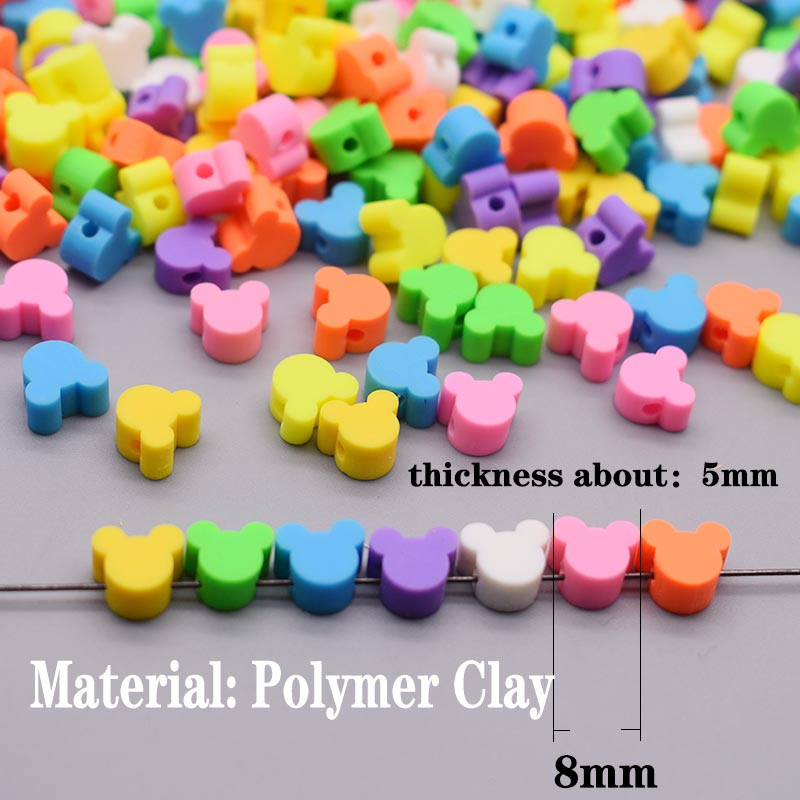 Uued 8mm DIY ehted Leiud polümeerist savist helmed Multifilmi hiire Miki kujuga helmed ehete valmistamiseks DIY käevõru kaelakee