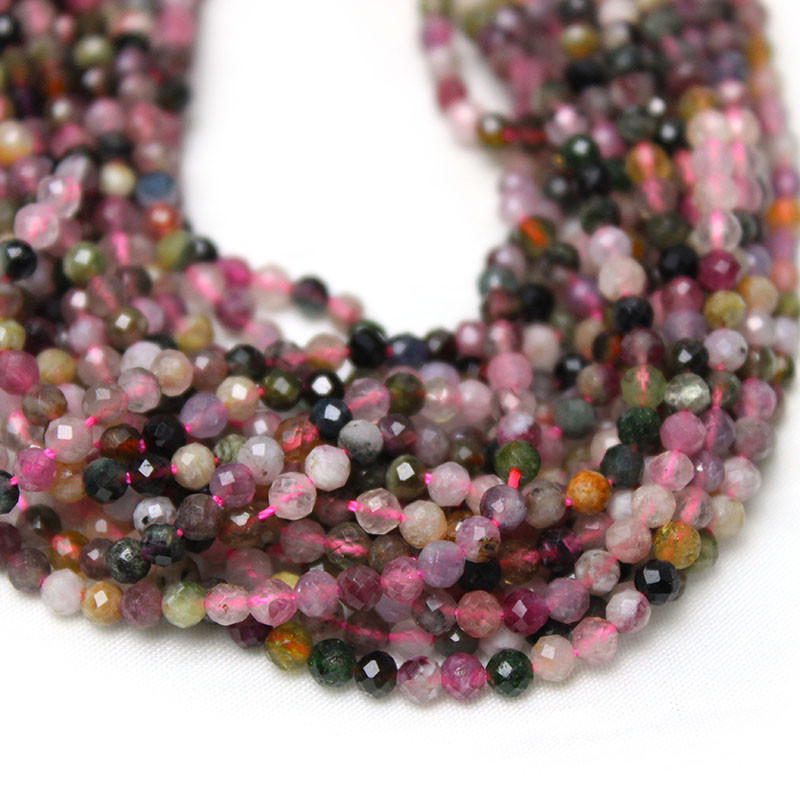 Naturaalse lihviga mitme turmaliiniga kalliskivi tillukesed helmed lahtised kivihelmed 2 3 4 mm ehete valmistamiseks DIY käevõru Kõrvarõngad Aksessuaarid