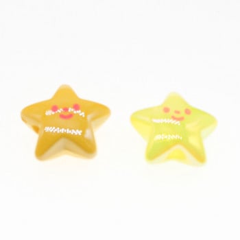 CHONGAI 10 τμχ Pentagram Smile Face Ακρυλικές χάντρες Spacer Beads For Jewelry Making Βραχιόλι Κολιέ DIY Χειροποίητα Αξεσουάρ 20mm