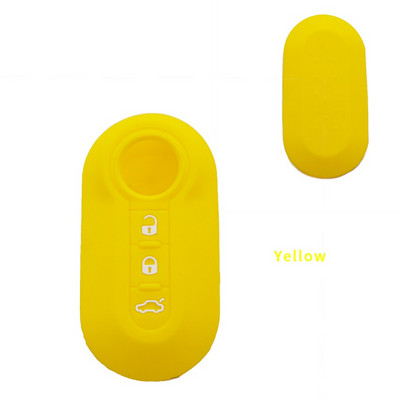 Κάλυμμα θήκης κλειδιού αυτοκινήτου σιλικόνης Xinyuexin 3 κουμπιών για Fiat 500 Αναδιπλούμενο Κέλυφος τηλεχειριστηρίου κλειδιού για αξεσουάρ αυτοκινήτου Fiat Punto Panda