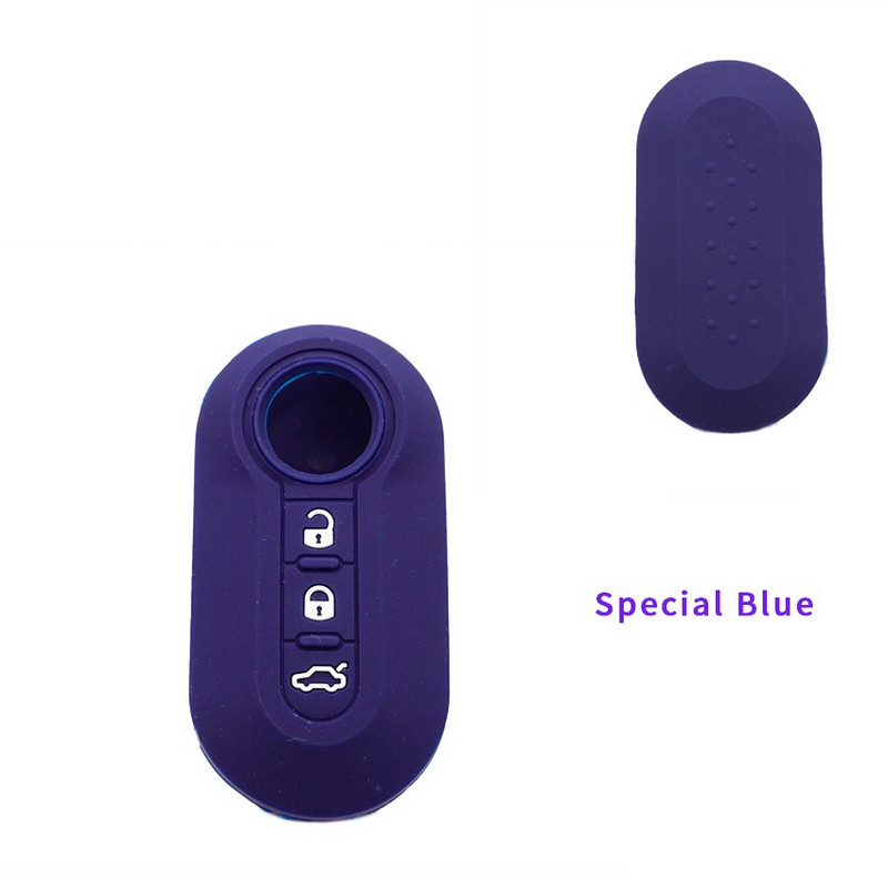 Κάλυμμα θήκης κλειδιού αυτοκινήτου σιλικόνης Xinyuexin 3 κουμπιών για Fiat 500 Αναδιπλούμενο Κέλυφος τηλεχειριστηρίου κλειδιού για αξεσουάρ αυτοκινήτου Fiat Punto Panda