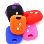 2 pogu silikona futrālis Peugeot 107 206 307 207 408 Citroen C2 C3 C4 Berlingo Xsara Picasso Toyota Aygo Straight Key
