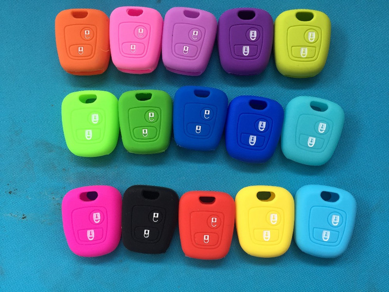 Husă din silicon cu 2 butoane pentru Peugeot 107 206 307 207 408 pentru Citroen C2 C3 C4 Berlingo Xsara Picasso pentru Toyota Aygo cheie dreaptă