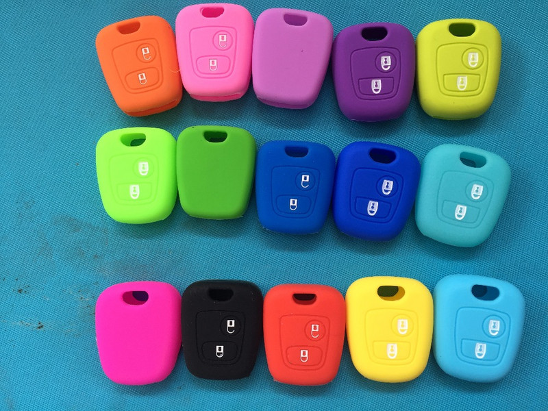 Husă din silicon cu 2 butoane pentru Peugeot 107 206 307 207 408 pentru Citroen C2 C3 C4 Berlingo Xsara Picasso pentru Toyota Aygo cheie dreaptă