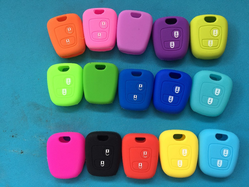 Husă din silicon cu 2 butoane pentru Peugeot 107 206 307 207 408 pentru Citroen C2 C3 C4 Berlingo Xsara Picasso pentru Toyota Aygo cheie dreaptă