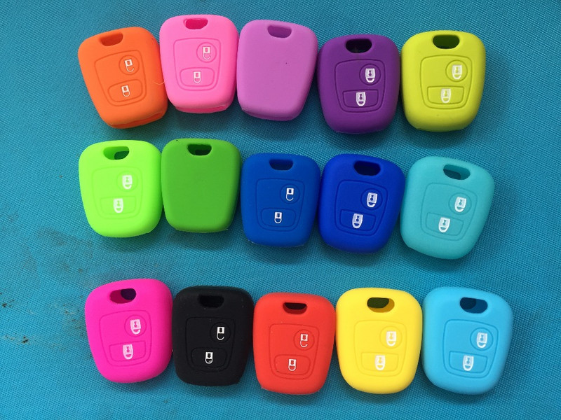 Husă din silicon cu 2 butoane pentru Peugeot 107 206 307 207 408 pentru Citroen C2 C3 C4 Berlingo Xsara Picasso pentru Toyota Aygo cheie dreaptă