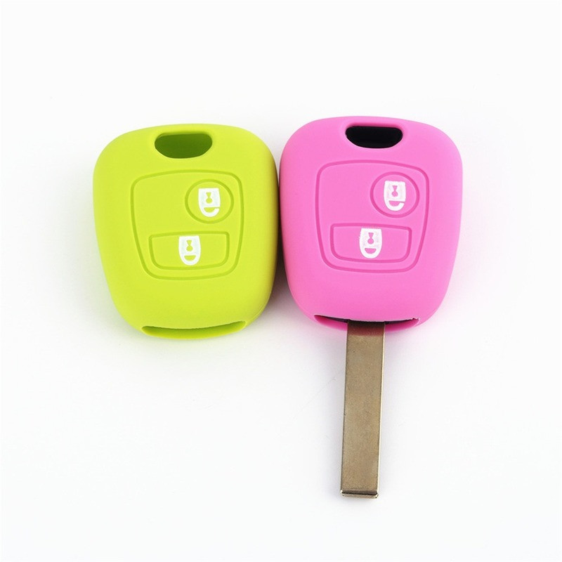 Protector de husă de mașină pentru chei din silicon, capac pentru chei de la distanță pentru Peugeot 107 206 207 307 pentru Citroen C1 C2 C3 C4 Picasso pentru Toyota Aygo