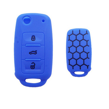 Xinyuexin 3 бутона Силиконов калъф за автомобилен ключ Fob за VW Passat Polo Golf Touran Bora Smart Key Shell Protector Holder