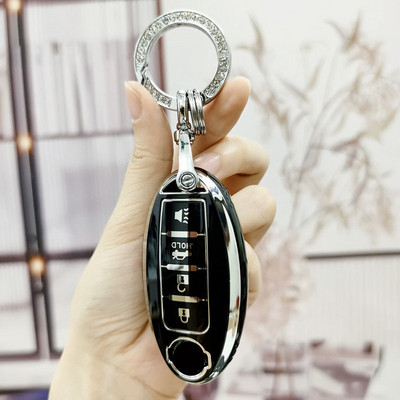 Mīksts TPU automašīnas atslēgas futrālis priekš Nissan Qashqai J10 J11 X-Trail t31 t32 sit Tiida Livida Pathfinder Murano Note GTR Juke priekš Infiniti