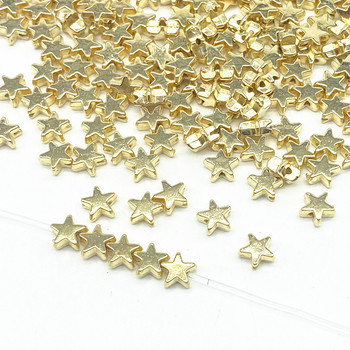 Περίπου 6 χιλιοστά Χρυσό Χρώμα Ασημί Χρώμα Star Bead Loose Spacer CCB Ακρυλικές χάντρες DIY Jewelry Making Findings Charm Beads