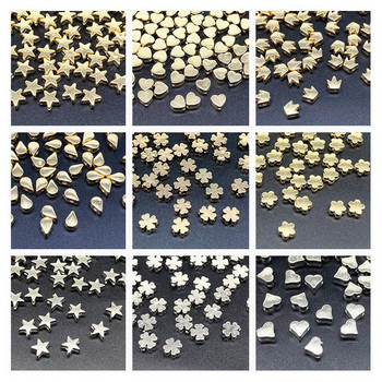 Περίπου 6 χιλιοστά Χρυσό Χρώμα Ασημί Χρώμα Star Bead Loose Spacer CCB Ακρυλικές χάντρες DIY Jewelry Making Findings Charm Beads