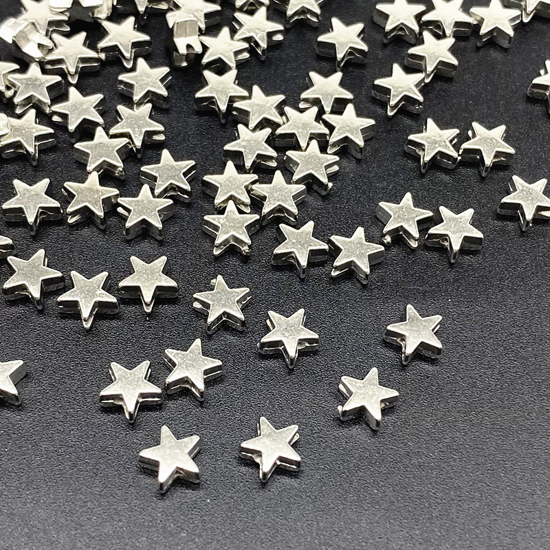 Περίπου 6 χιλιοστά Χρυσό Χρώμα Ασημί Χρώμα Star Bead Loose Spacer CCB Ακρυλικές χάντρες DIY Jewelry Making Findings Charm Beads