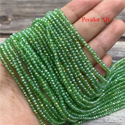 Hulgimüük 2X3mm 195tk Tšehhi kristallhelmed ehete valmistamiseks Ise ise näputöö AB värvivahetaja lihvitud klaashelmed