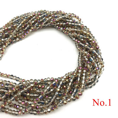 Hulgimüük 2X3mm 195tk Tšehhi kristallhelmed ehete valmistamiseks Ise ise näputöö AB värvivahetaja lihvitud klaashelmed