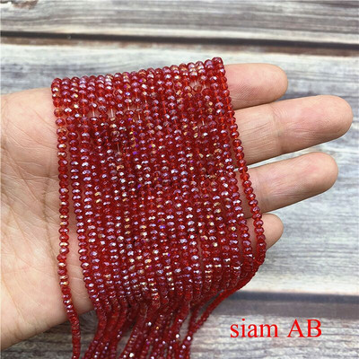 Hulgimüük 2X3mm 195tk Tšehhi kristallhelmed ehete valmistamiseks Ise ise näputöö AB värvivahetaja lihvitud klaashelmed