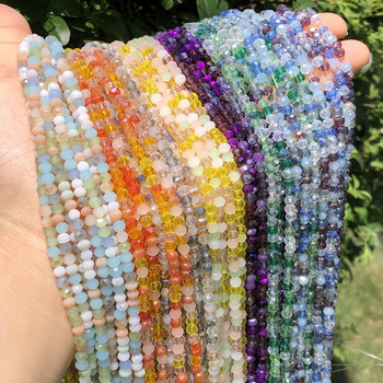 3x4 χιλιοστά 120 τμχ Μικτό χρώμα Κρυστάλλινο Rondelle Faceted Glass Beads Seed Loose Spacer Beads for Jewelry Making DIY Needlework κολιέ