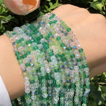 3x4 χιλιοστά 120 τμχ Μικτό χρώμα Κρυστάλλινο Rondelle Faceted Glass Beads Seed Loose Spacer Beads for Jewelry Making DIY Needlework κολιέ