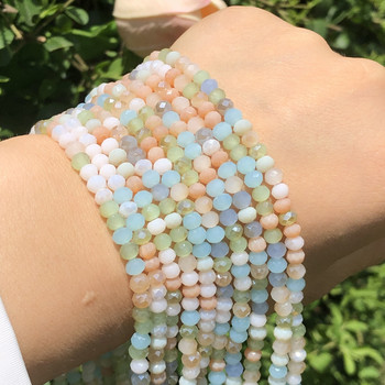 3x4 χιλιοστά 120 τμχ Μικτό χρώμα Κρυστάλλινο Rondelle Faceted Glass Beads Seed Loose Spacer Beads for Jewelry Making DIY Needlework κολιέ